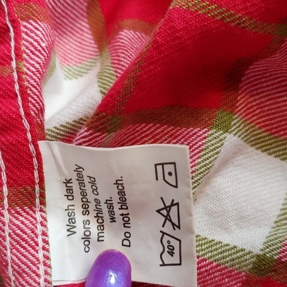 Atmosphere- Mens Red & White Flannel Shirt Button down Chest pockets Sz.Large - Picture 6 of 6